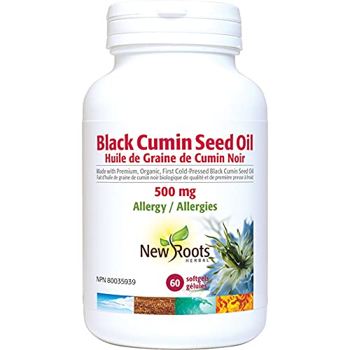New Roots Herbal - Black Cumin Seed Oil - Nigella Sativa Black Cumin Seed Oil Organic Cold Pressed - Relieves Sneezing, Itchy Eyes, Stuffy Nose and Nasal Congestion
