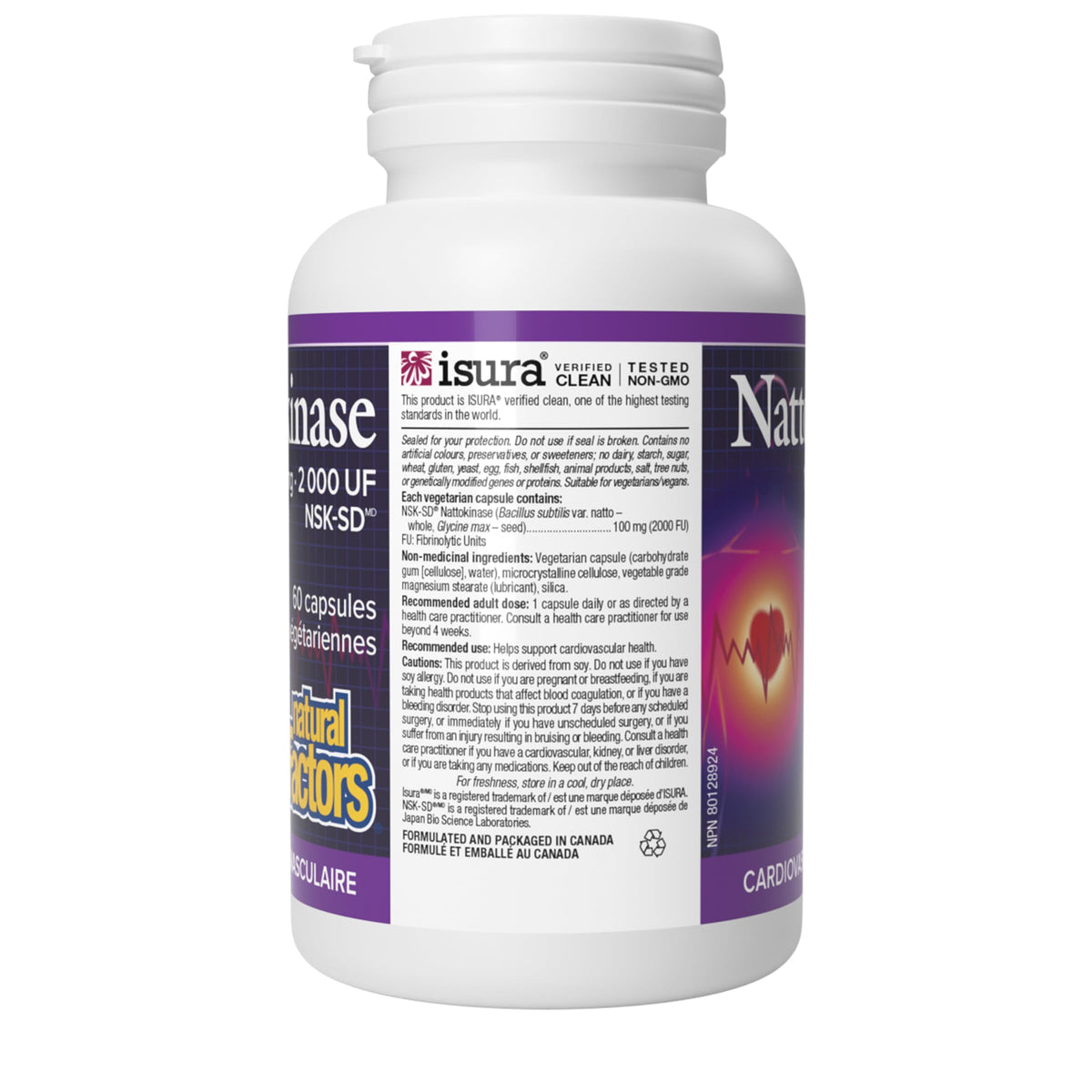 Natural Factors Nattokinase Supplement 100mg-2000 FU, 60 Veg Caps