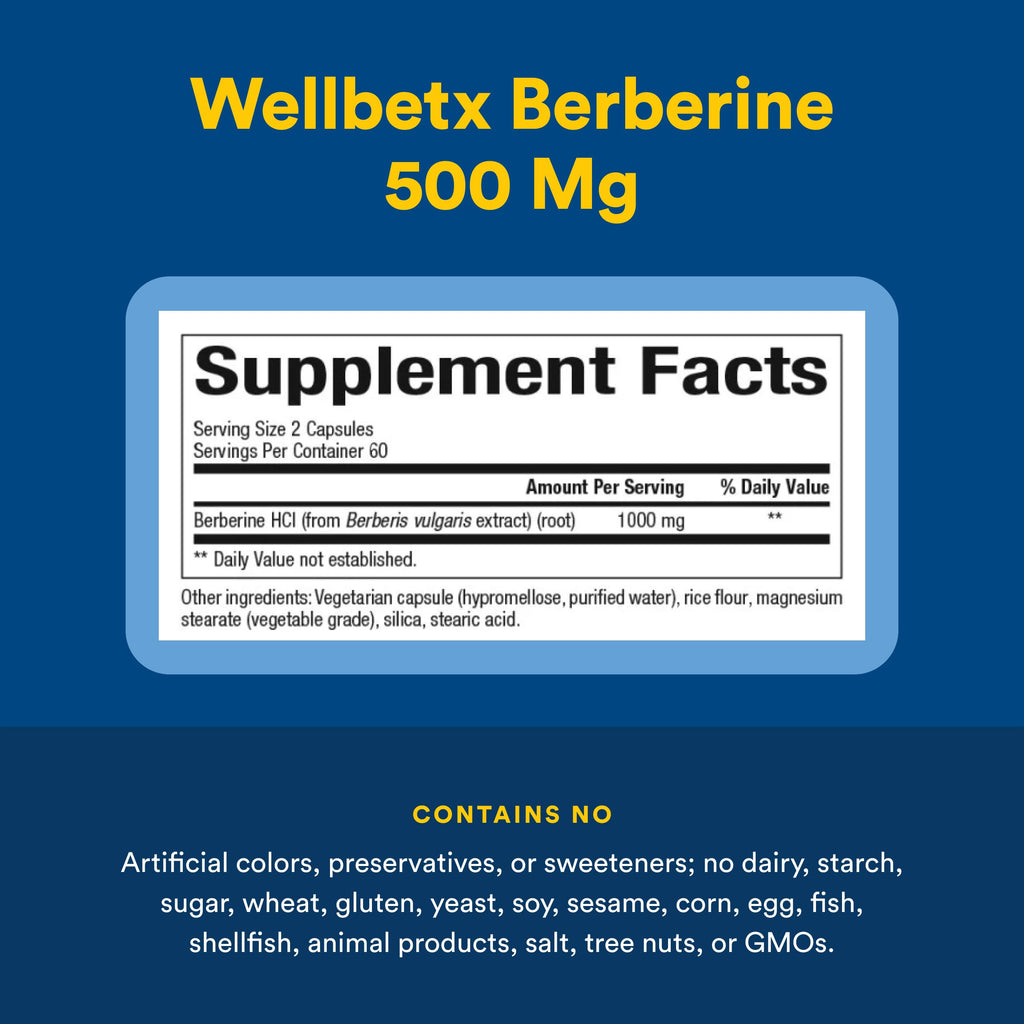 Natural Factors - WellBetX Berberine 500 mg, 120 capsules
