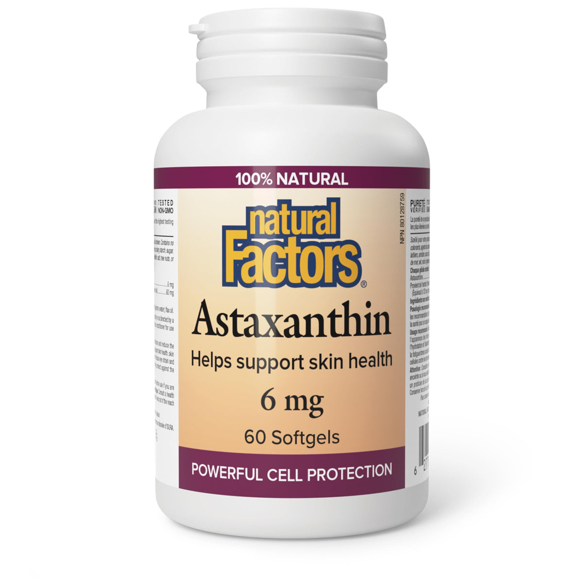 Natural Factors Astaxanthin Supplement Canada 6 mg 60 Softgels