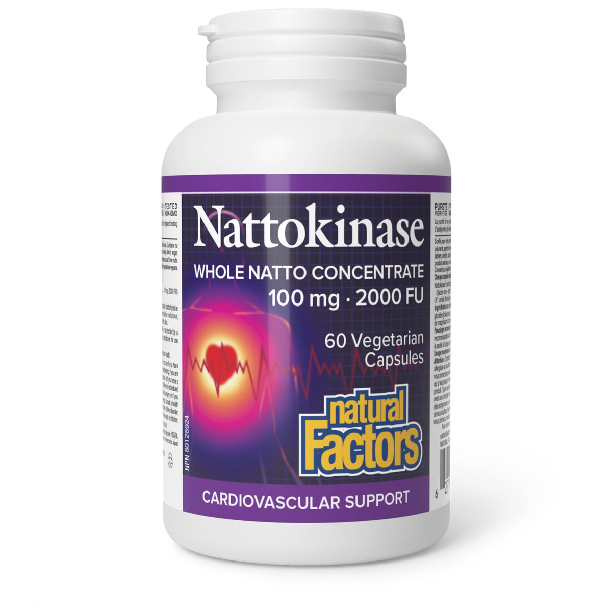 Natural Factors Nattokinase Supplement 100mg-2000 FU, 60 Veg Caps