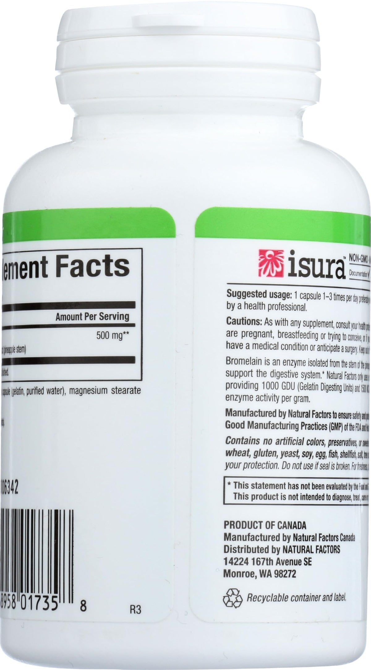 Natural Factors Bromelain 500 mg 90 caps