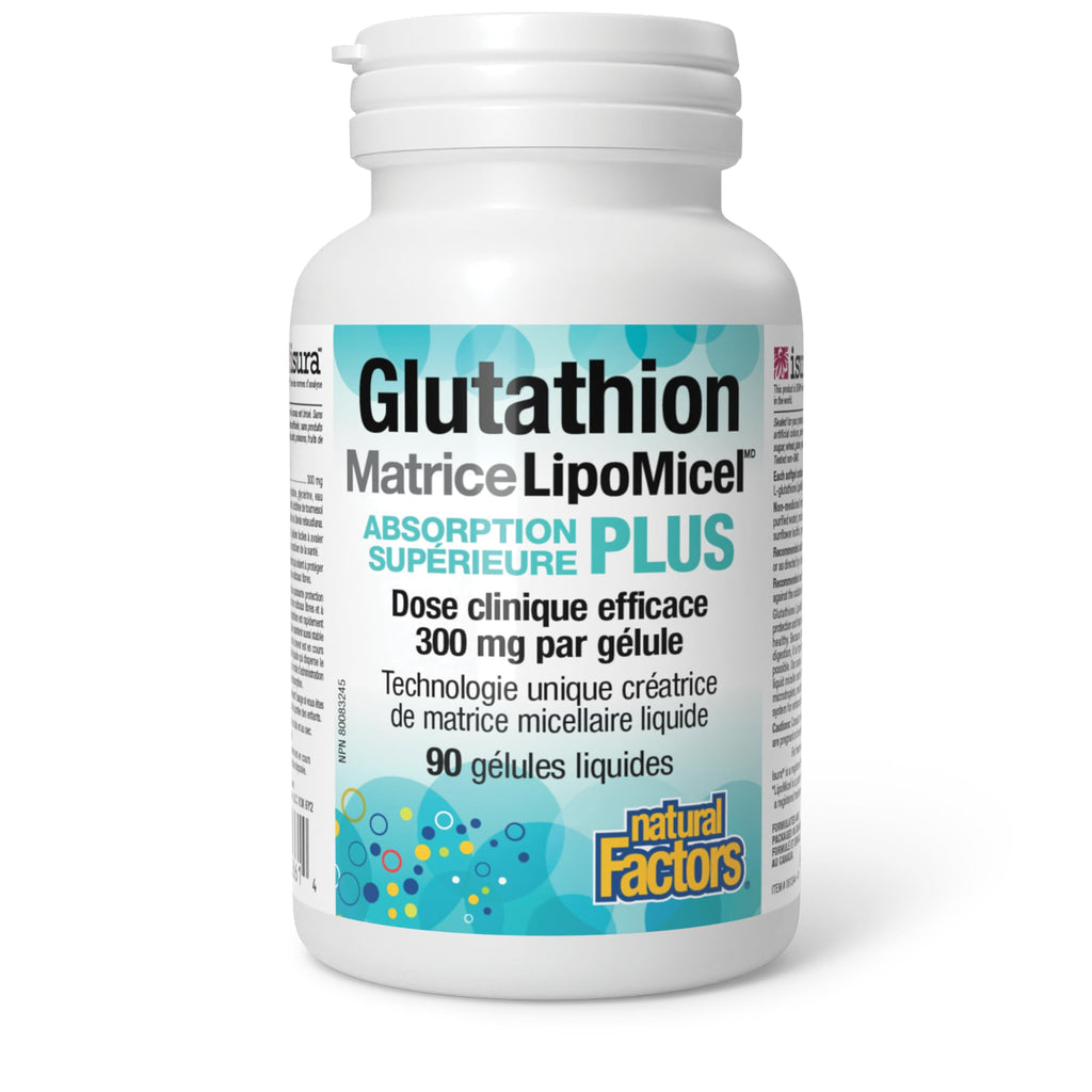 Natural Factors Glutathione Supplements LipoMicel Matrix, 300mg 90 Softgels