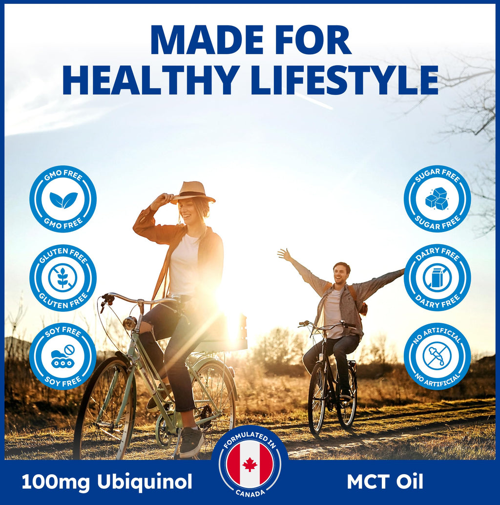 CanPrev Ubiquinol 100mg with MCT Oil, 60 Softgels, 2-Month Supply, CoQ10 Supplement for Heart & Cardiovascular Support, Enhanced Absorption, Non-GMO & Gluten Free, Coenzyme Q10 for Energy & Vitality