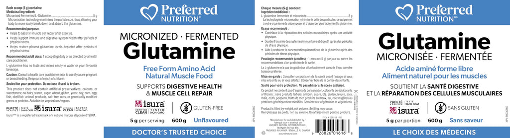 Preferred Nutrition Glutamine Powder, 5g per Serving