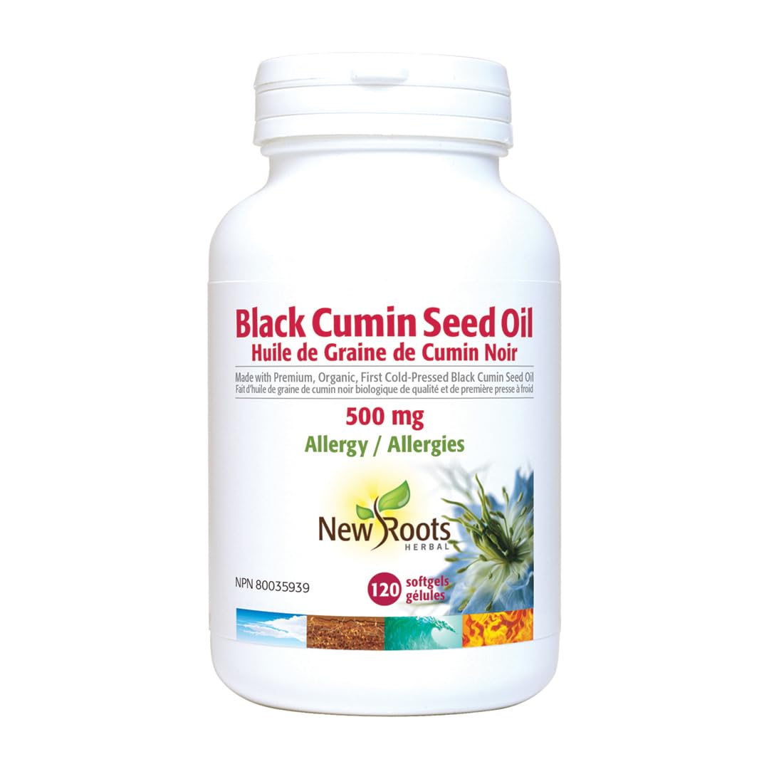 New Roots Herbal - Black Cumin Seed Oil - Nigella Sativa Black Cumin Seed Oil Organic Cold Pressed - Relieves Sneezing, Itchy Eyes, Stuffy Nose and Nasal Congestion