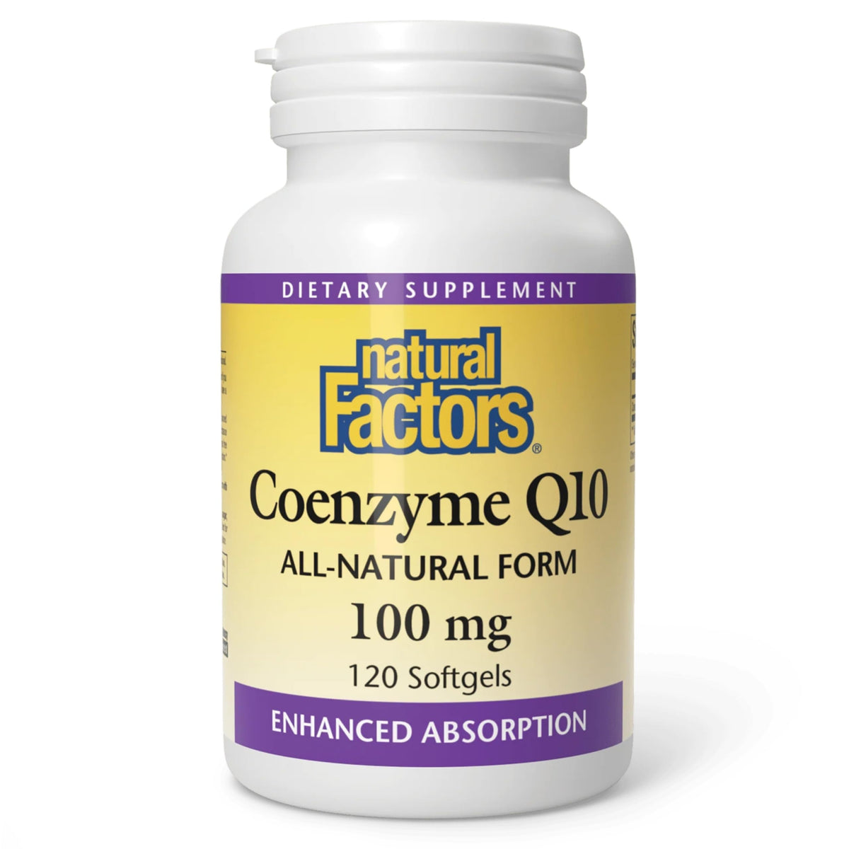 Natural Factors CoQ10 100 mg, 120 Softgels, 100% Natural, Supports Cardiovascular Health, Proudly Canadian