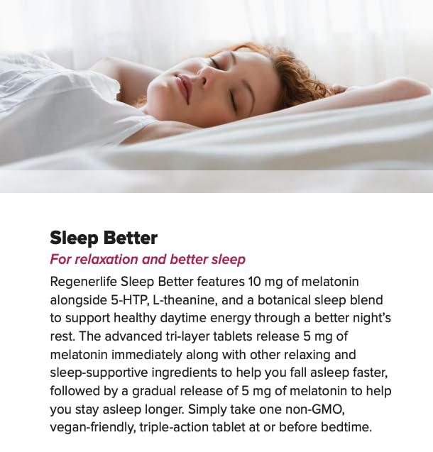 Natural Factors Regenerlife Sleep Better Melatonin 10mg 60 Tabs