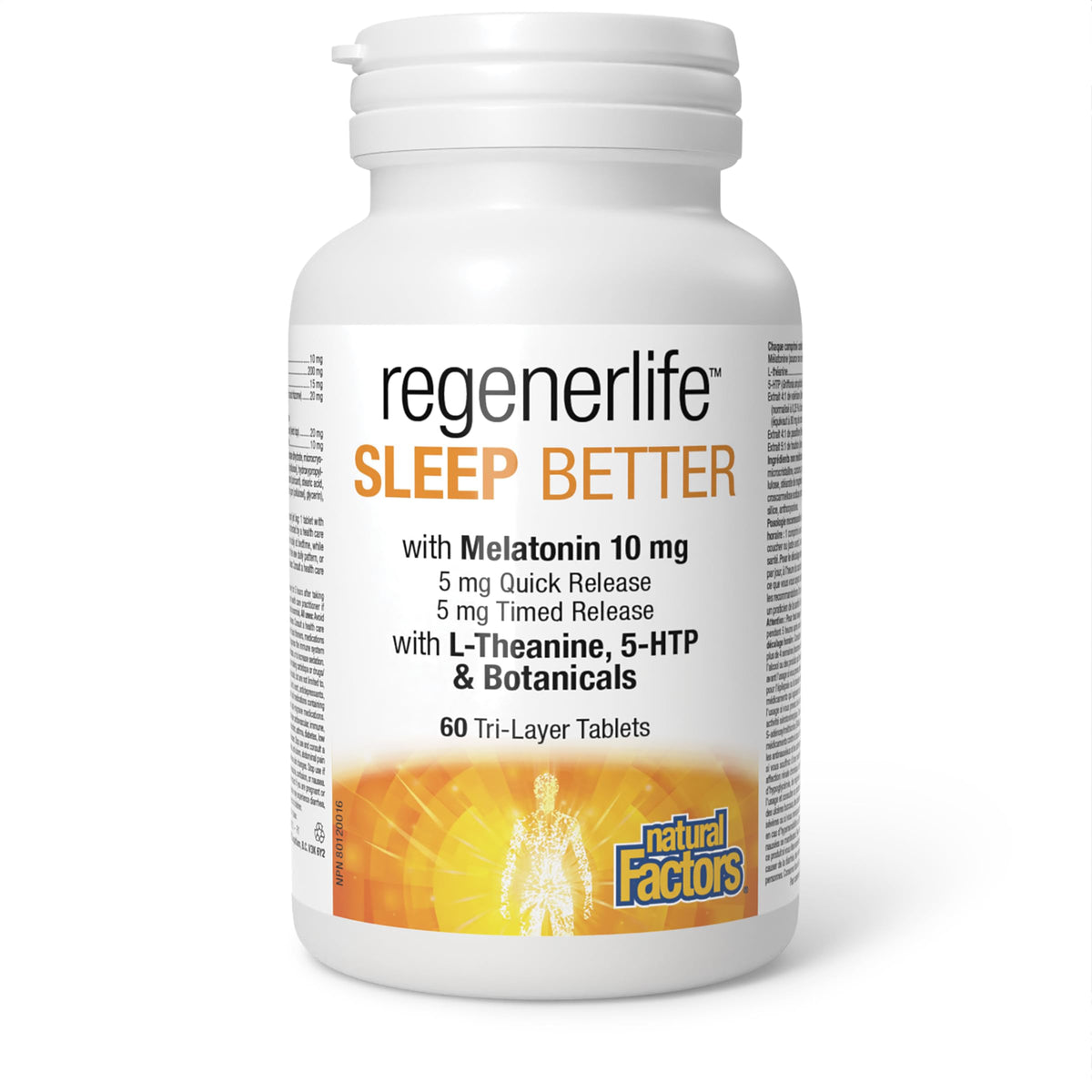 Natural Factors Regenerlife Sleep Better Melatonin 10mg 60 Tabs