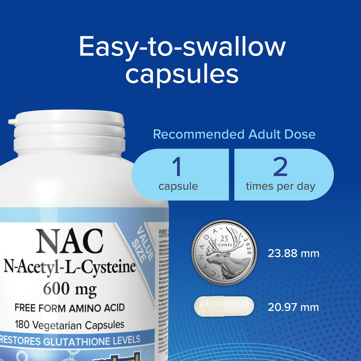 Natural Factors NAC Supplement 600mg 180 Vegetarian Capsules