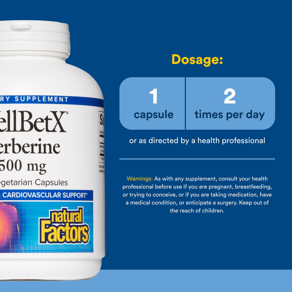 Natural Factors - WellBetX Berberine 500 mg, 120 capsules