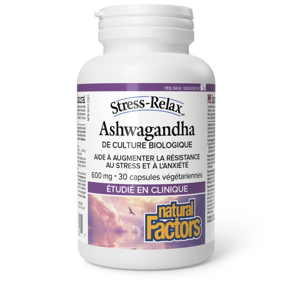 Natural Factors Stress Relax KSM-66 Ashwagandha Supplements 30 Veg Caps