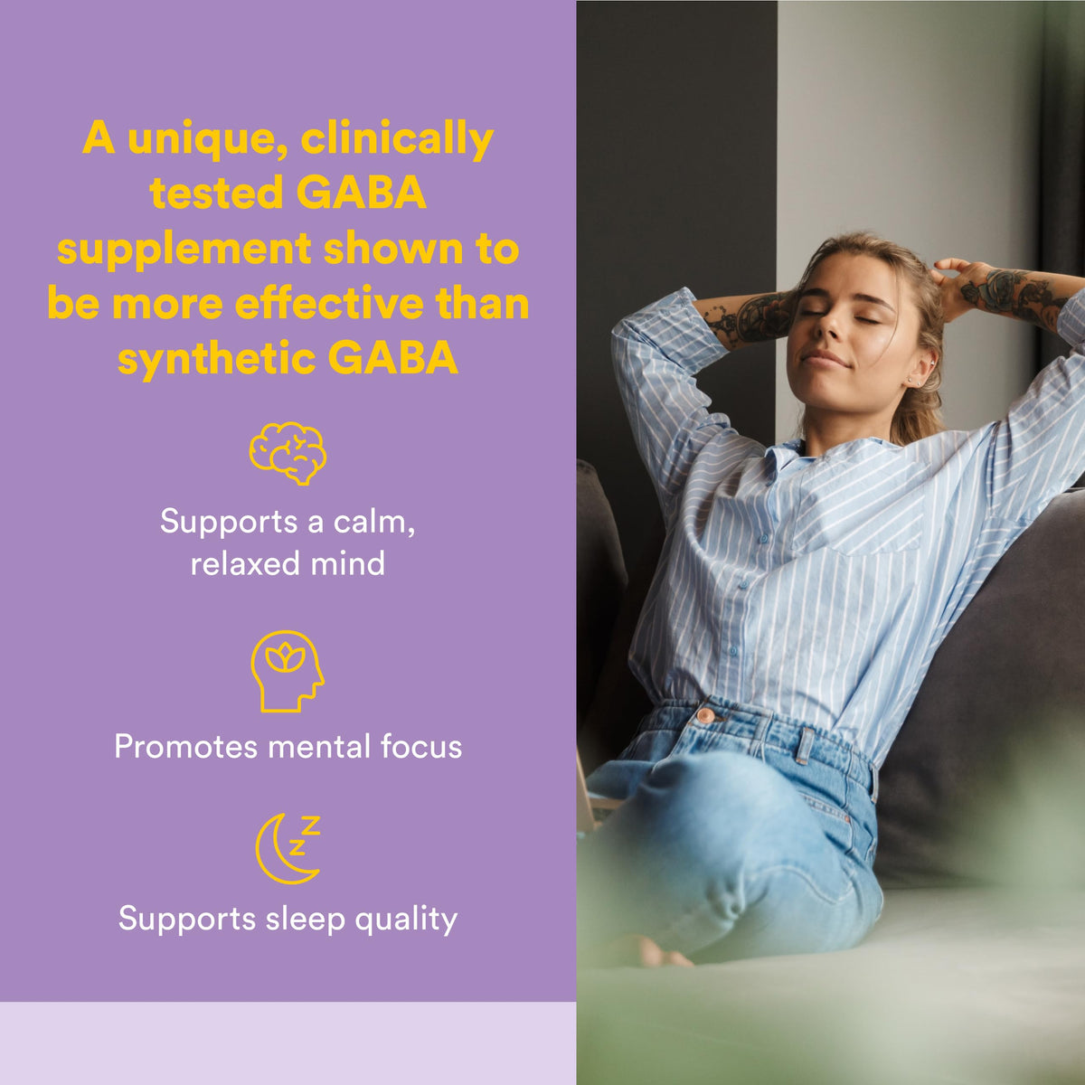Natural Factors Stress-Relax Chewable Gaba 100 milligrams, Tropical Fruit Flavor, 60 Tablets (30 Servings)
