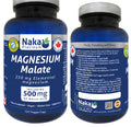 Naka Platinum MAGNESIUM MALATE 250 Of Elemental Magnesium Per 1 Capsule, Including 500 mg of Malic Acid, Made in Canada