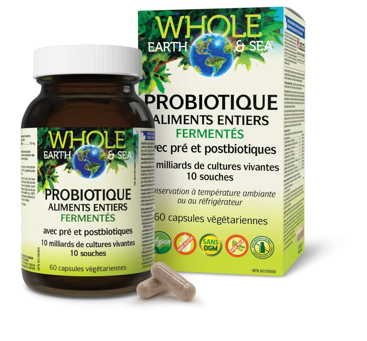 Natural Factors Whole Earth & Sea Fermented Whole Food Probiotic 60 CT