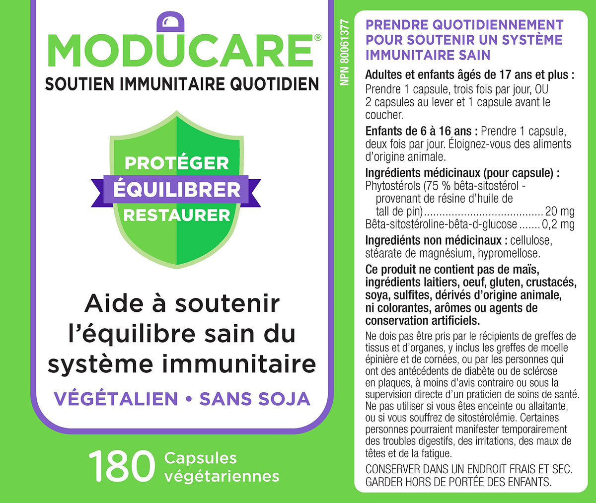 Moducare Daily Immune Support 180 Vegetarian Capsules Helps Support a Healthy Immune System Balance 180 Count (Pack of 1)