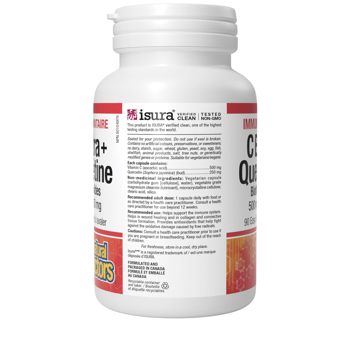 Natural Factors Vitamin C 500 mg + Quercetin Supplement 250 mg 90 CT