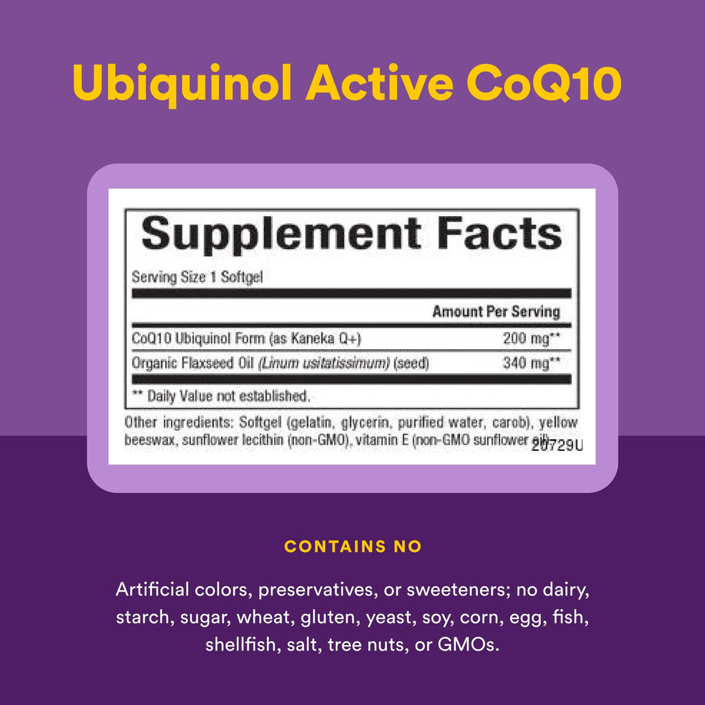 Ubiquinol QH with Active Coq10, 200 mg, 30 Softgels by Natural Factors (Pack of 1)