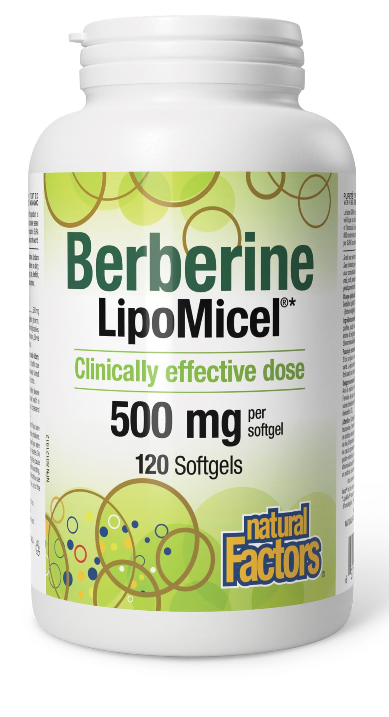 Natural Factors Berberine LipoMicel 500mg - 120 Softgels