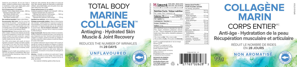 Natural Factors Total Body Marine Collagen Peptides, Unflavoured, 99g