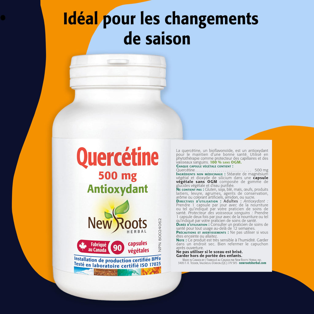 New Roots Herbal - Quercetin Capsules - Plant-Sourced Antioxidant - Maintain Optimal Health, Protects Capillaries, Blood Vessel Support & Circulation - Gluten-Free & Non-GMO