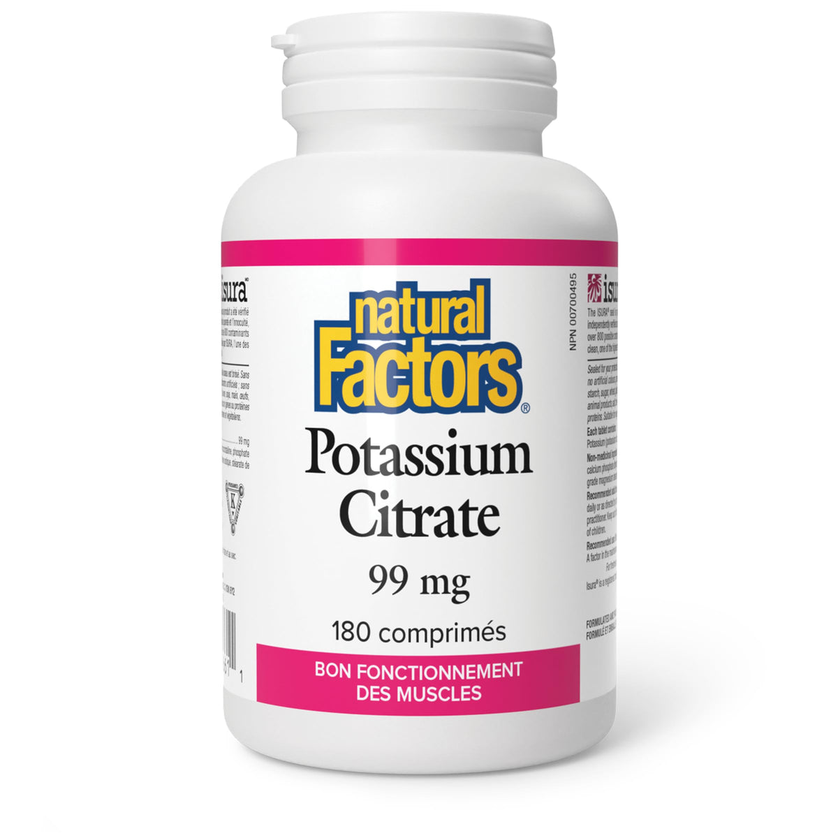 Natural Factors Potassium Supplement 99mg 180 Tablets