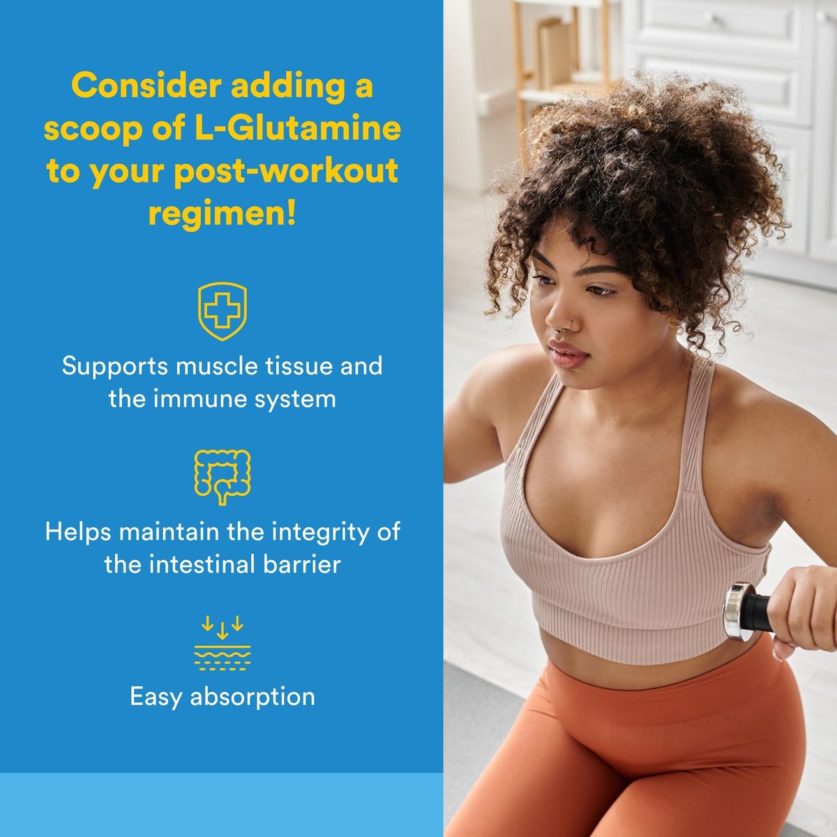 Natural Factors - Micronized L-Glutamine Powder Free Form Amino Acid - 300G g Powder - 5 g per serving.