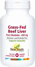 New Roots Herbal - Grass-Fed Beef Liver Pure Glandular 600mg, 90 Capsules - Helps to Maintain and Support Immune Function - Support Healthy Liver Function - Gluten-Free Formula
