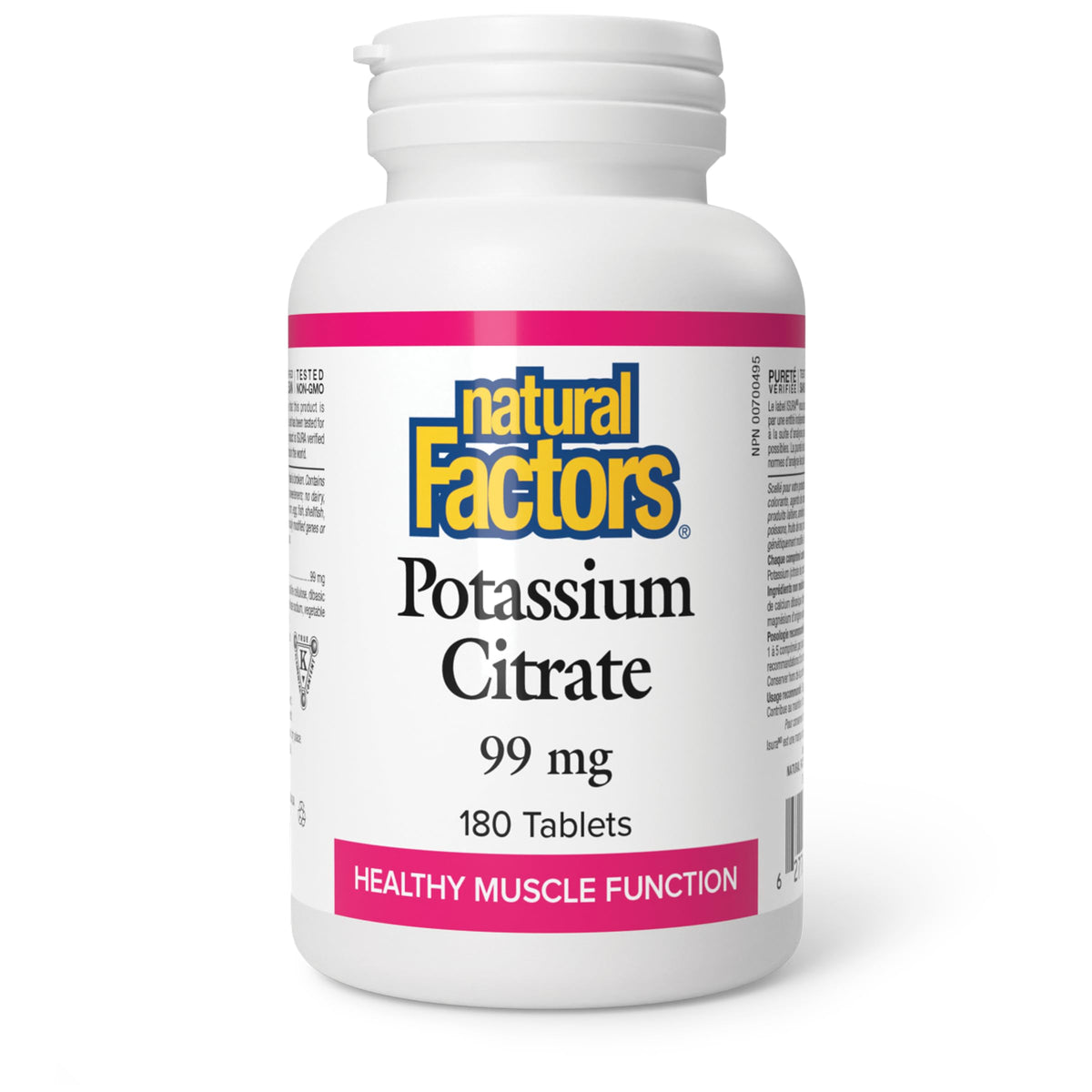 Natural Factors Potassium Supplement 99mg 180 Tablets