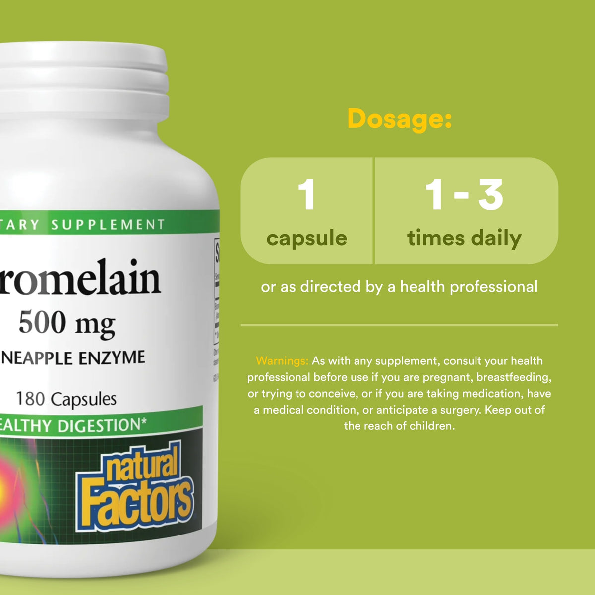 Natural Factors - Bromelain 500mg, 180 caps
