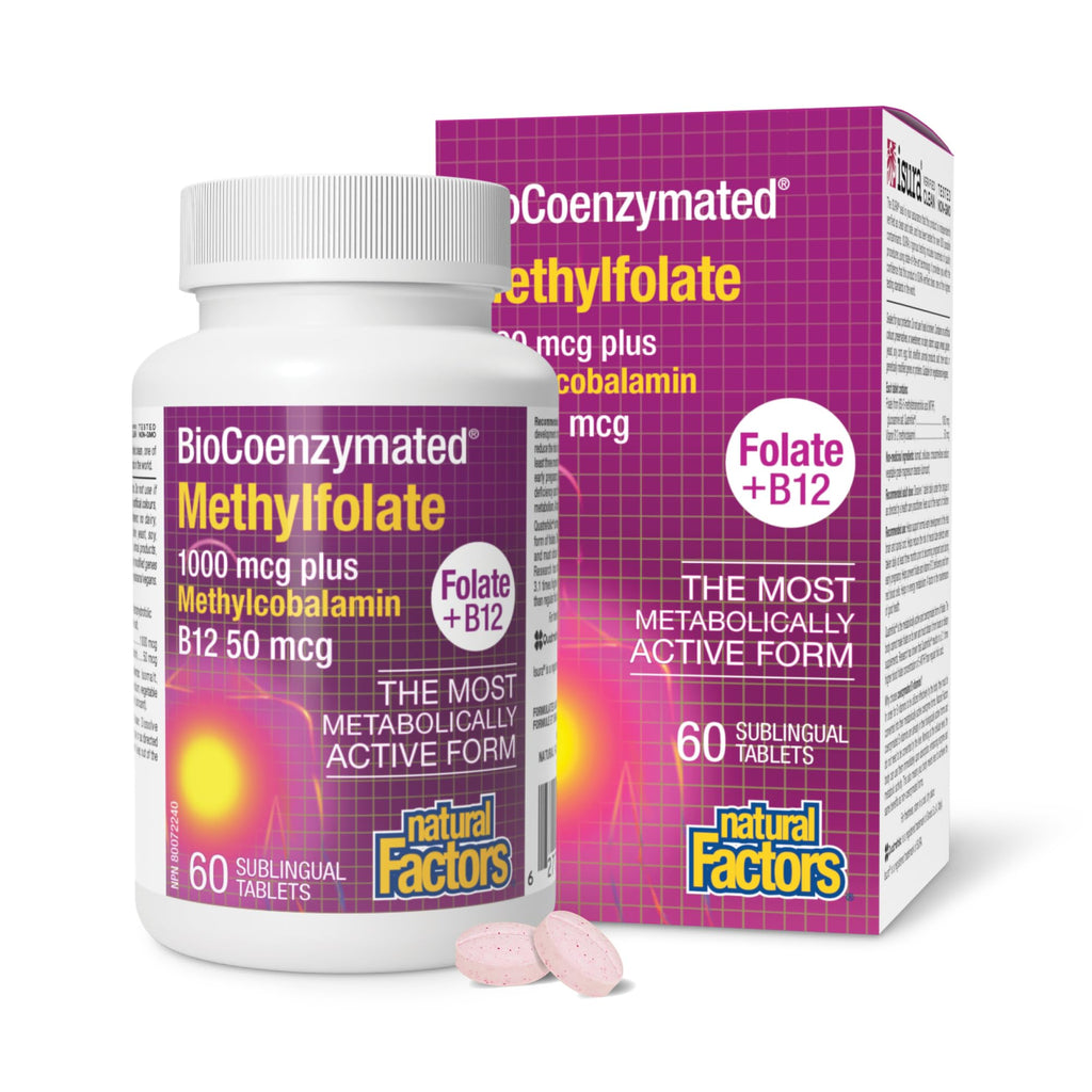 Natural Factors Methylfolate 1 mg Methylcobalamin B12 50 mcg 60 CT