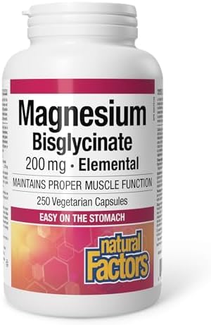 Magnesium Bisglycinate 200mg 250 Veg Caps Natural factors