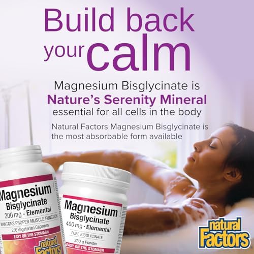 Magnesium Bisglycinate 200mg 250 Veg Caps Natural factors