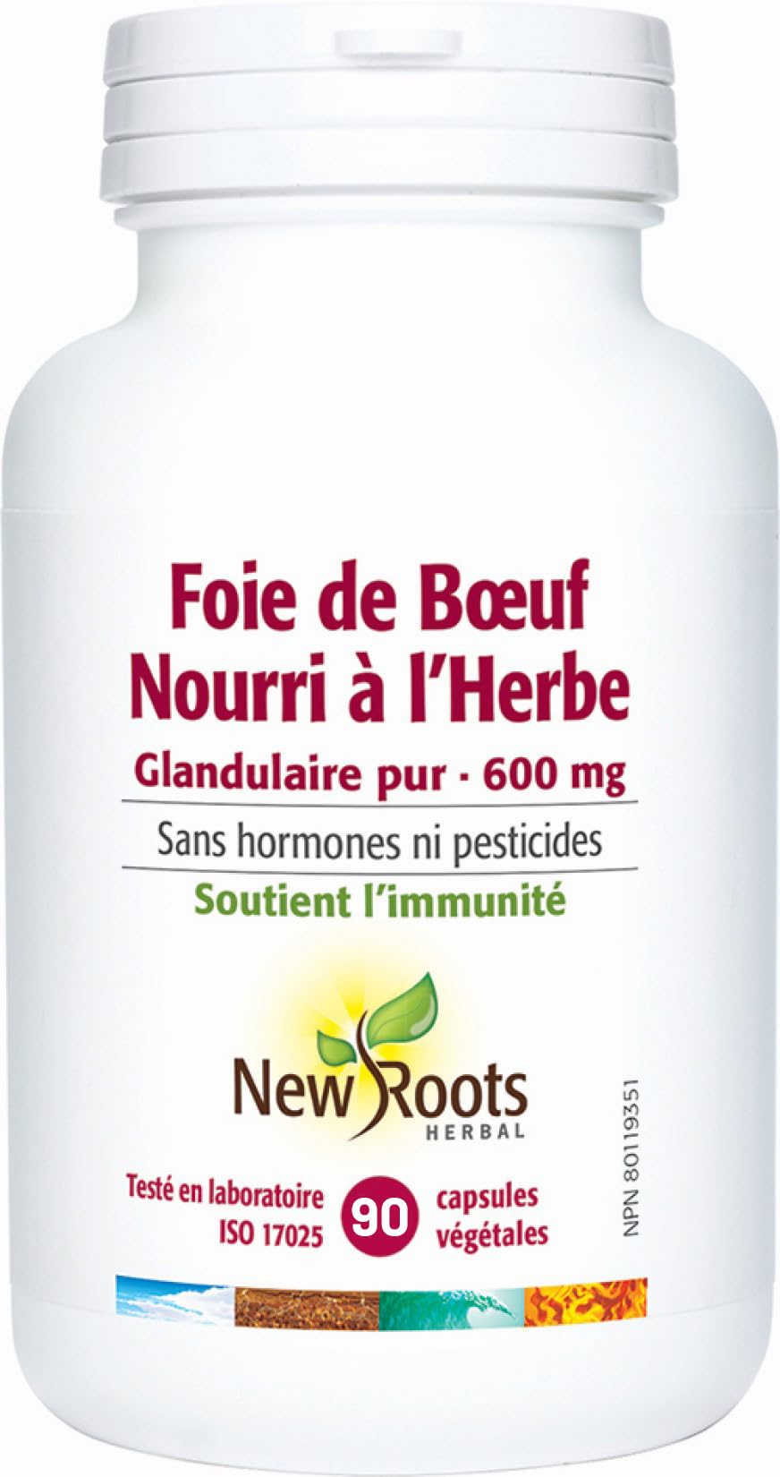 New Roots Herbal - Grass-Fed Beef Liver Pure Glandular 600mg, 90 Capsules - Helps to Maintain and Support Immune Function - Support Healthy Liver Function - Gluten-Free Formula