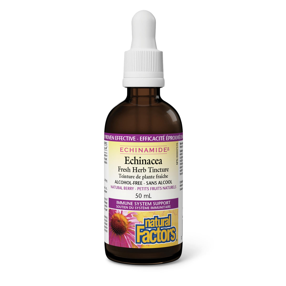 Natural Factors Echinacea Fresh Herb Tincture Alcohol Free 50mL