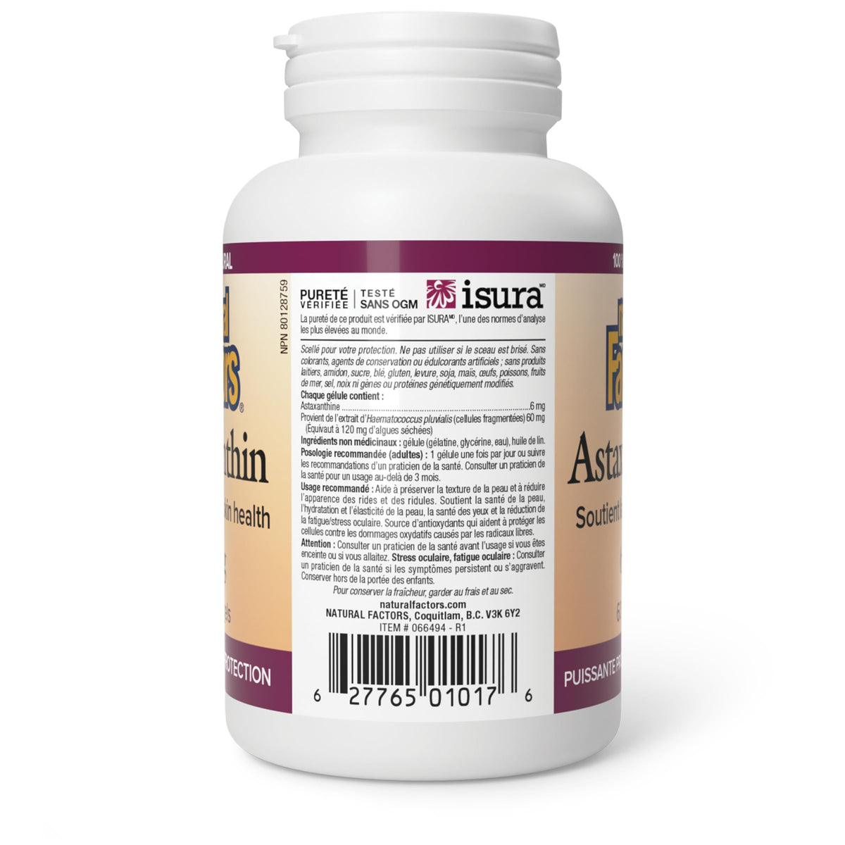 Natural Factors Astaxanthin Supplement Canada 6 mg 60 Softgels