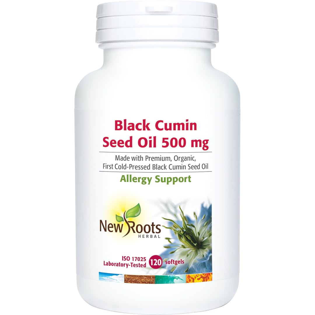 New Roots Herbal - Black Cumin Seed Oil - Nigella Sativa Black Cumin Seed Oil Organic Cold Pressed - Relieves Sneezing, Itchy Eyes, Stuffy Nose and Nasal Congestion