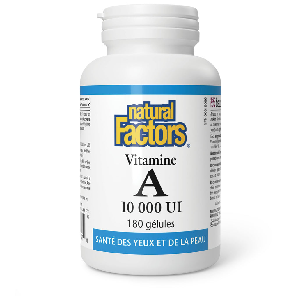Natural Factors Vitamin A 10,000 IU, 180 Softgels