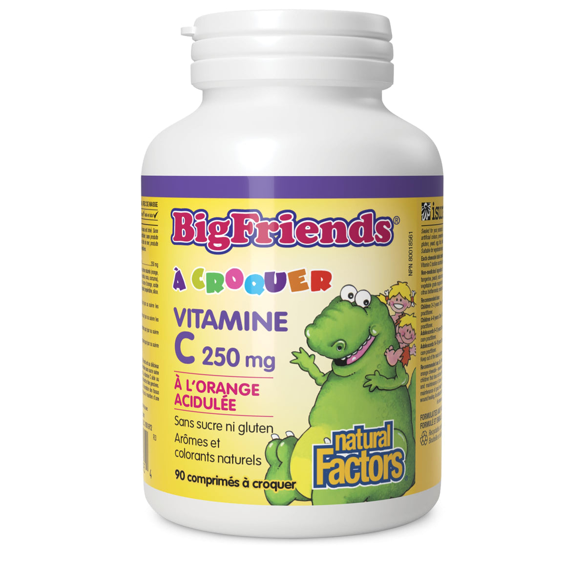 Natural Factors Big Friends Kids Vitamin C 250 mg 90 Chews Tangy Orange