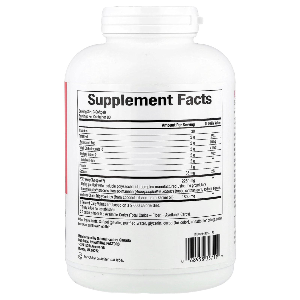 Natural Factors - PGX Daily Ultra Matrix 750mg, 240 Softgels
