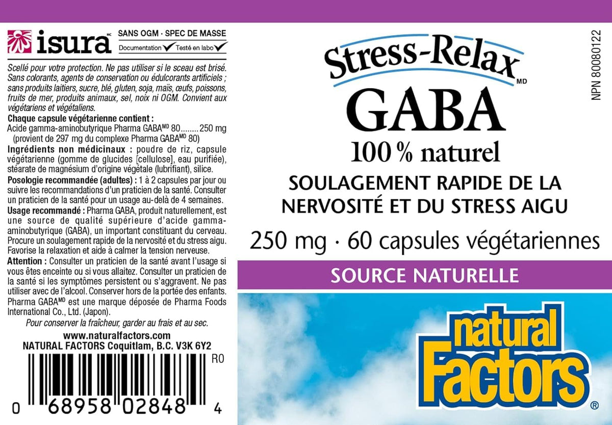 NATURAL FACTORS Gaba (250 mg - 60 veg caps)