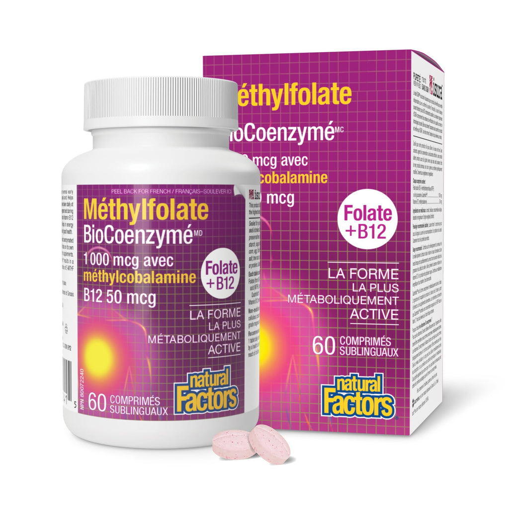 Natural Factors Methylfolate 1 mg Methylcobalamin B12 50 mcg 60 CT