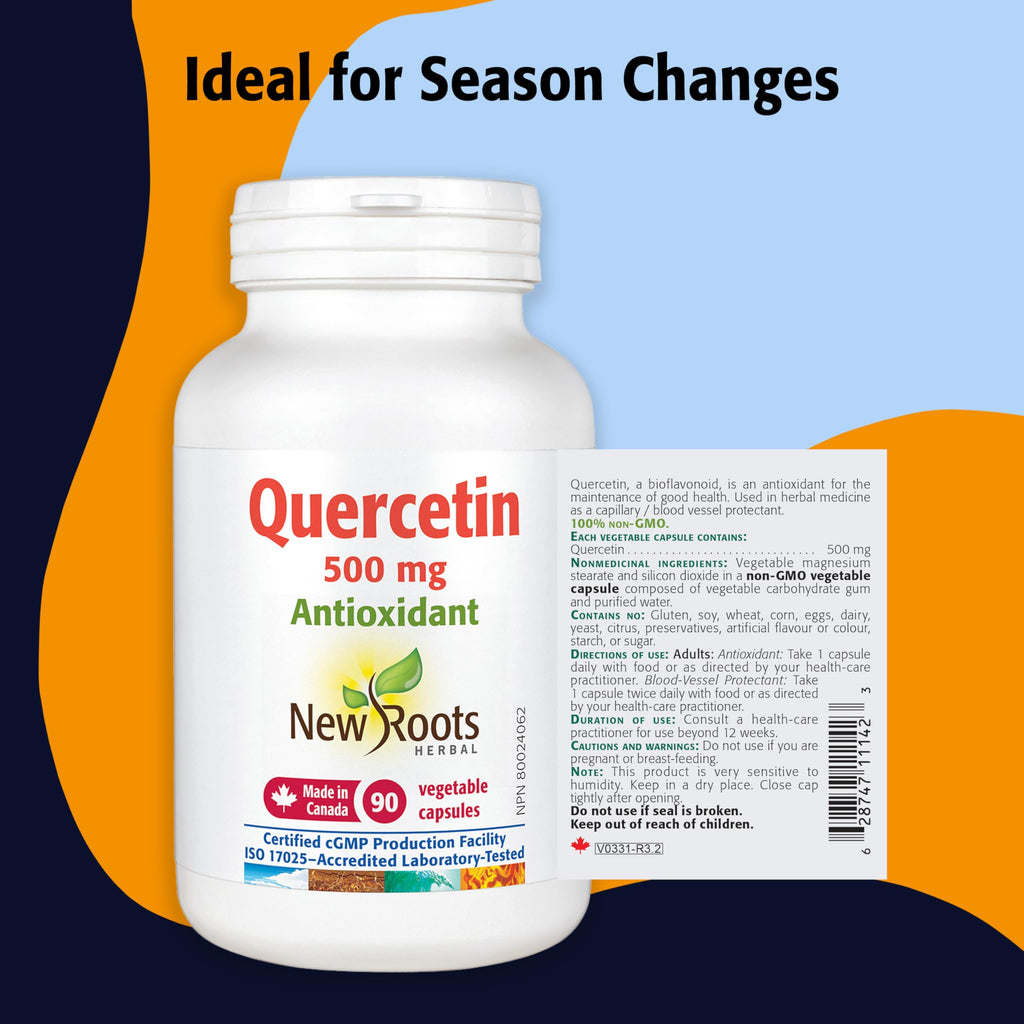 New Roots Herbal - Quercetin Capsules - Plant-Sourced Antioxidant - Maintain Optimal Health, Protects Capillaries, Blood Vessel Support & Circulation - Gluten-Free & Non-GMO