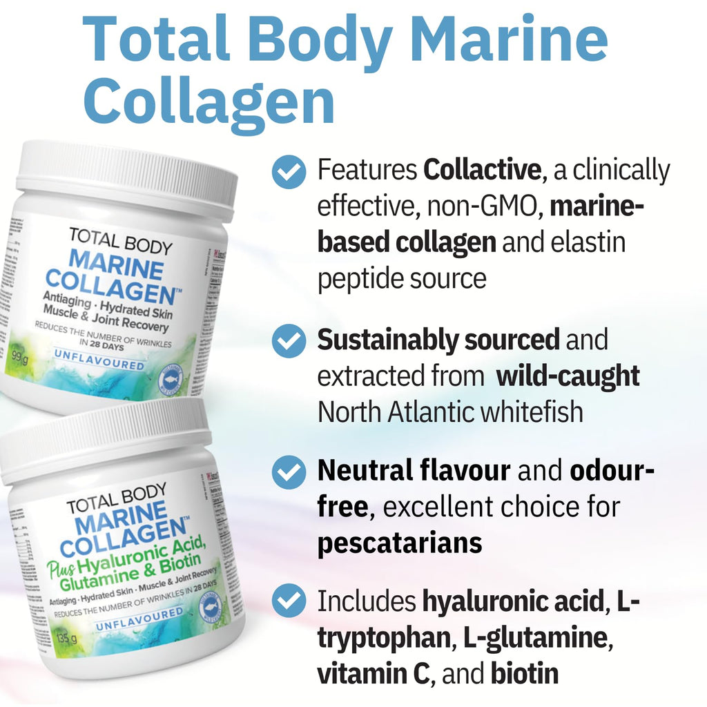Natural Factors Total Body Marine Collagen Peptides, Unflavoured, 99g