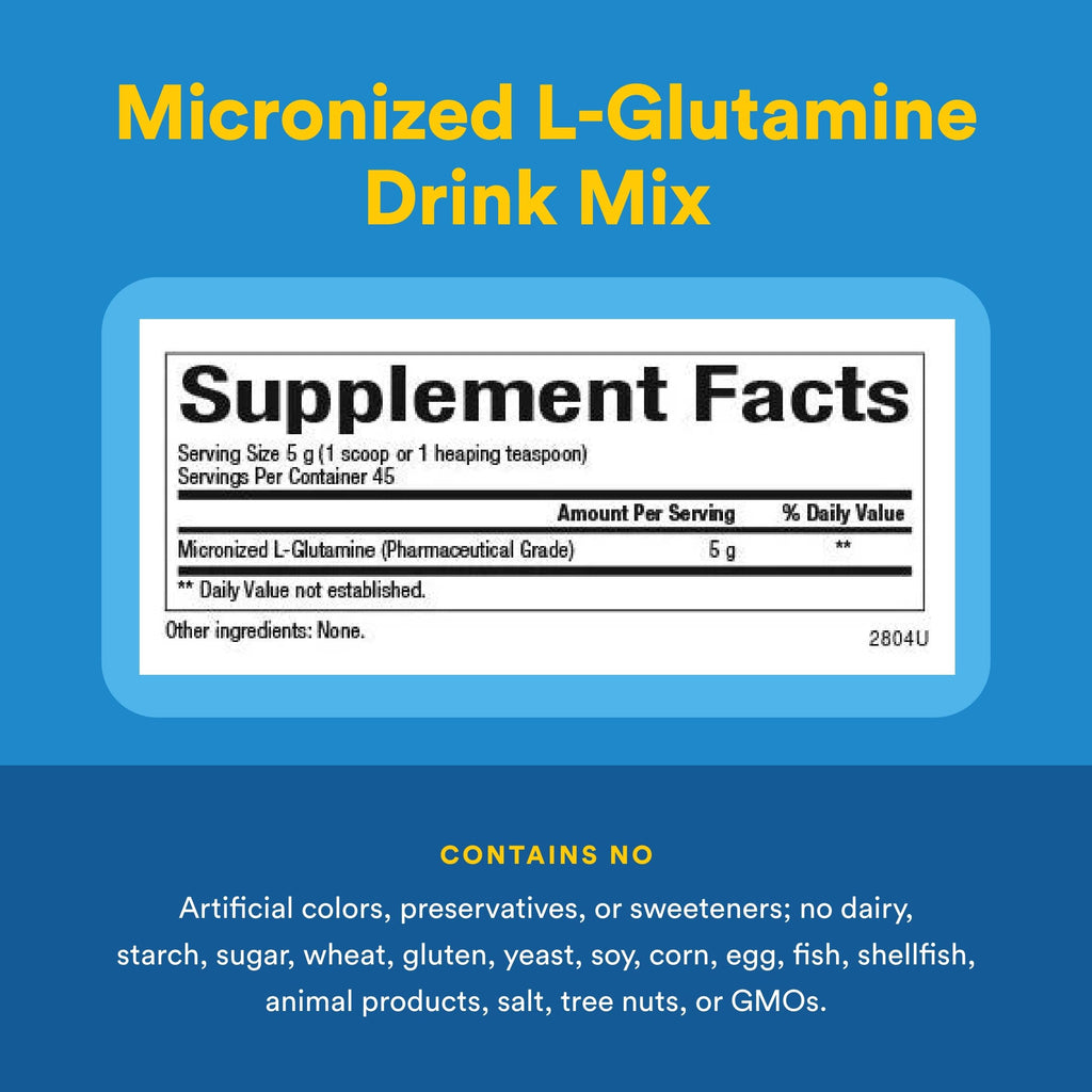 Natural Factors - Micronized L-Glutamine Powder Free Form Amino Acid - 300G g Powder - 5 g per serving.