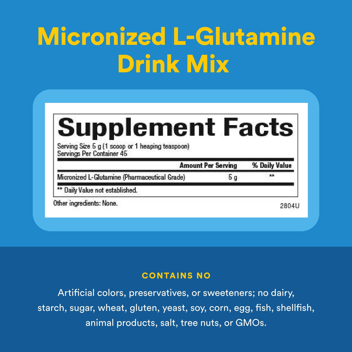 Natural Factors - Micronized L-Glutamine Powder Free Form Amino Acid - 300G g Powder - 5 g per serving.