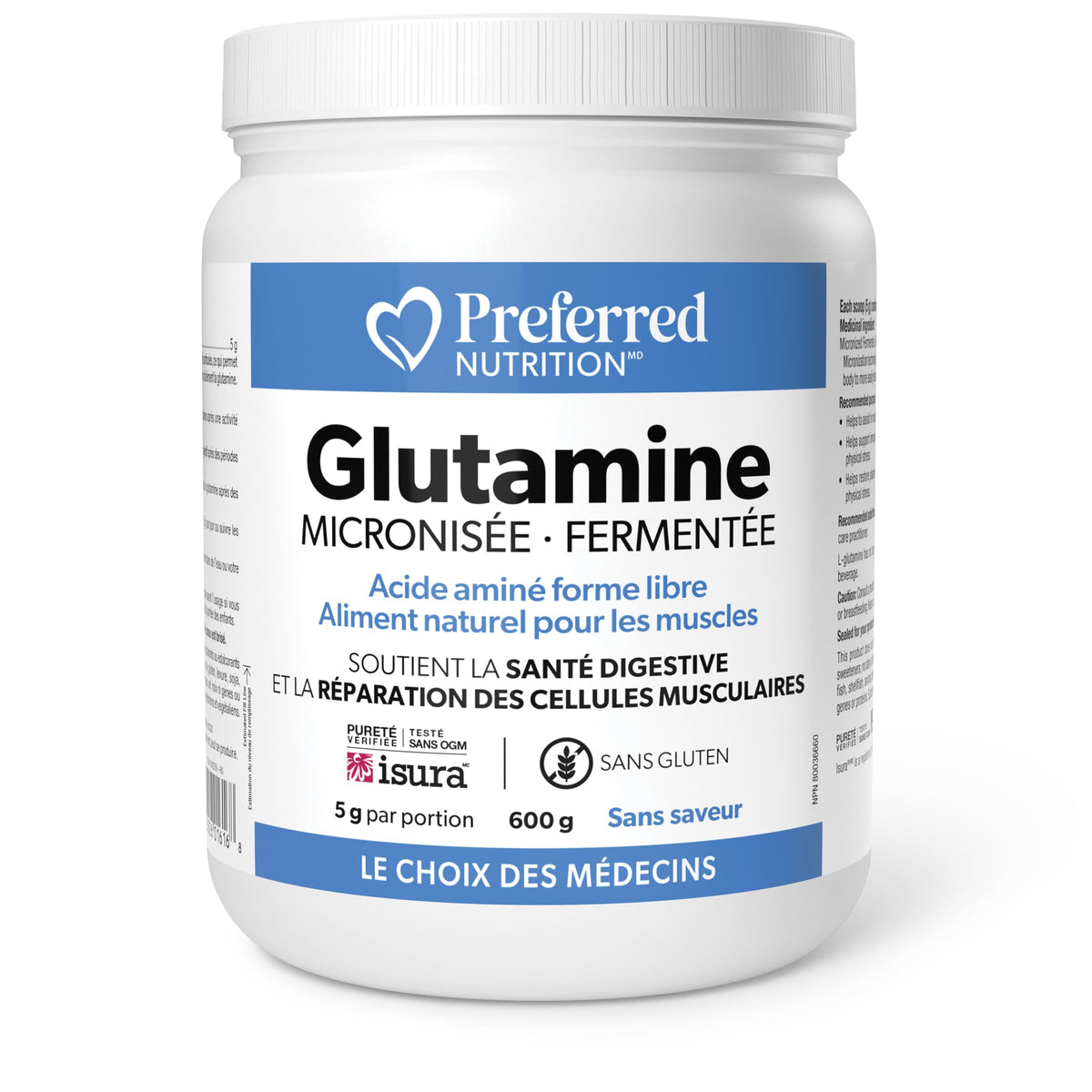 Preferred Nutrition Glutamine Powder, 5g per Serving