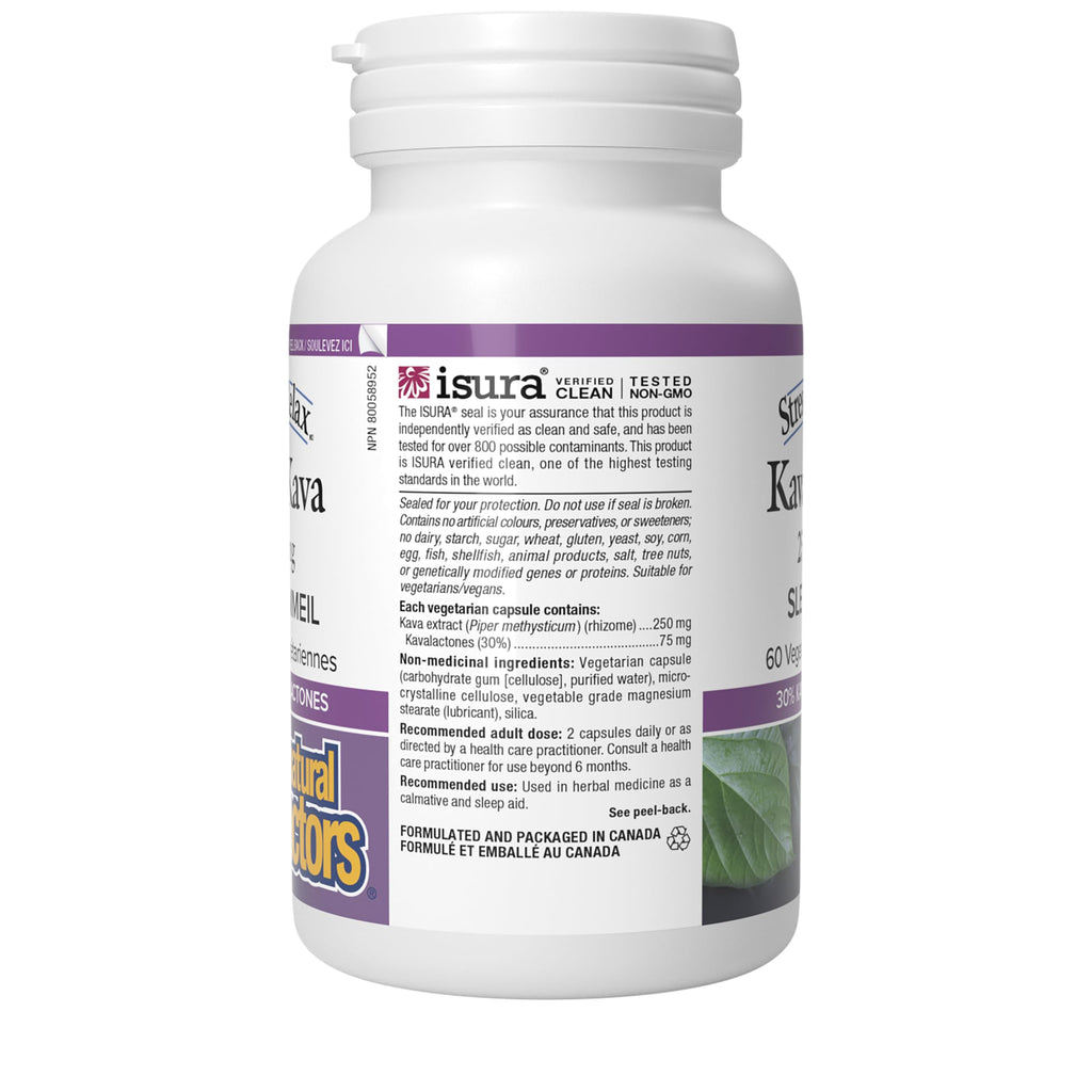 Natural Factors Stress Relax Kava Kava 250mg 60 Vegetarian Capsules
