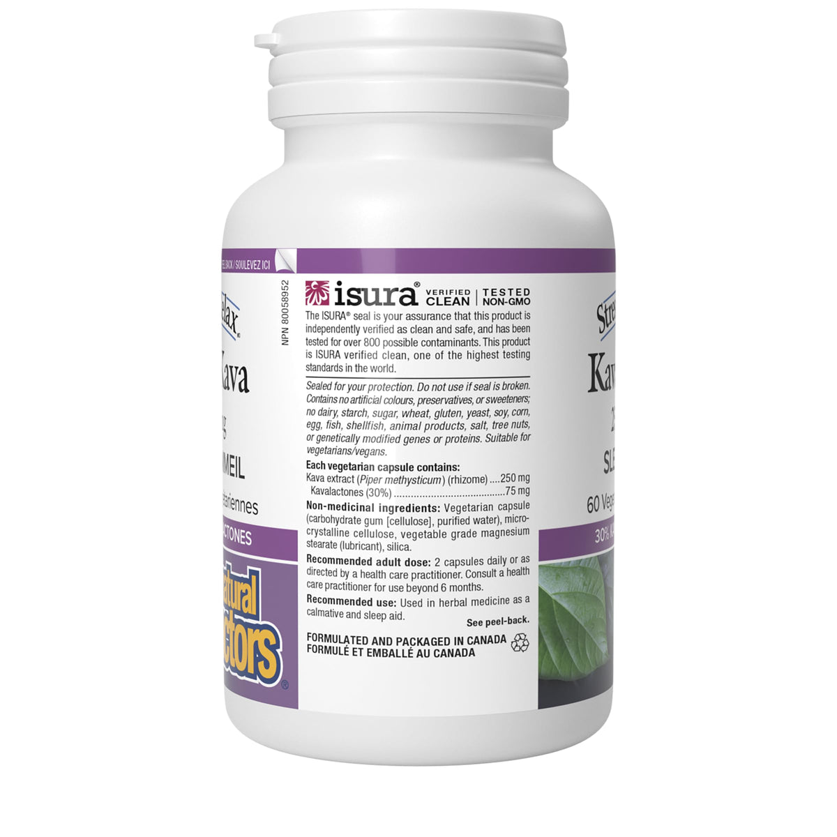 Natural Factors Stress Relax Kava Kava 250mg 60 Vegetarian Capsules