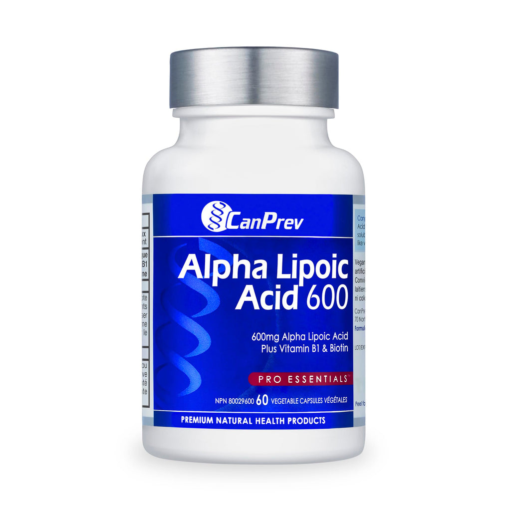 CanPrev Alpha Lipoic Acid 600mg Capsules - 60 Vegan Capsules, 60-Day Supply - Helps to Promote Healthy Glucose Metabolism with Thiamine - Provides Antioxidants for the Maintenance of Good Health